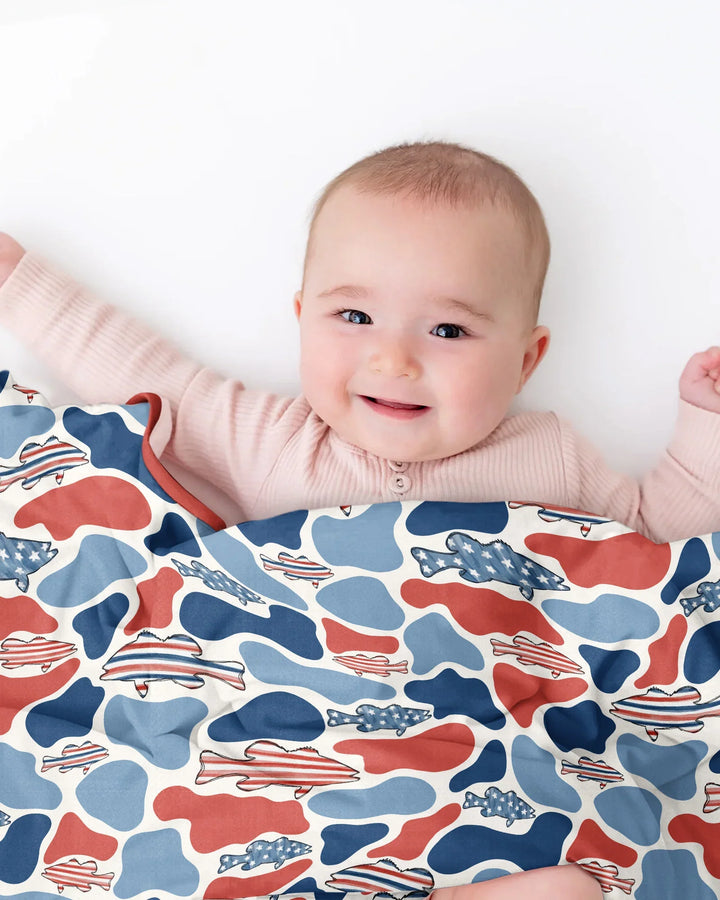 Reel America Daddy & Me Matching Bamboo Blanket