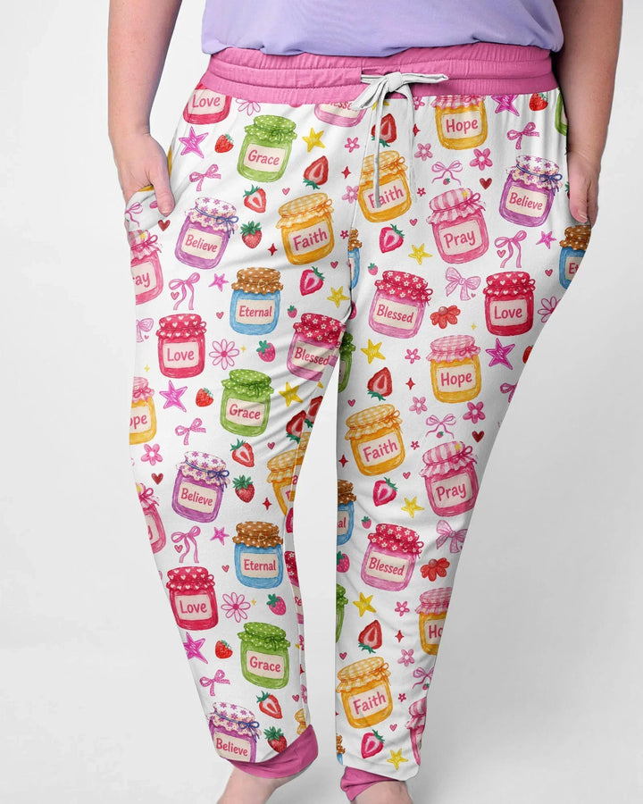 Preppy Summer Jesus Is My Jam Bamboo Women Pajama Set