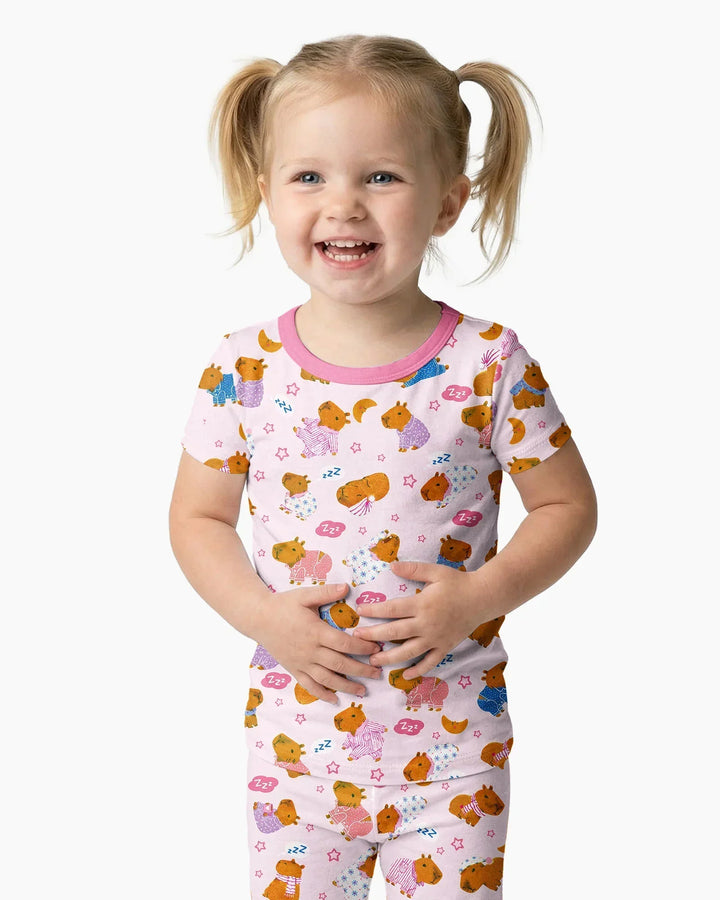 Capyjama Family Matching Bamboo Two Piece Short Sleeve Pajama Set