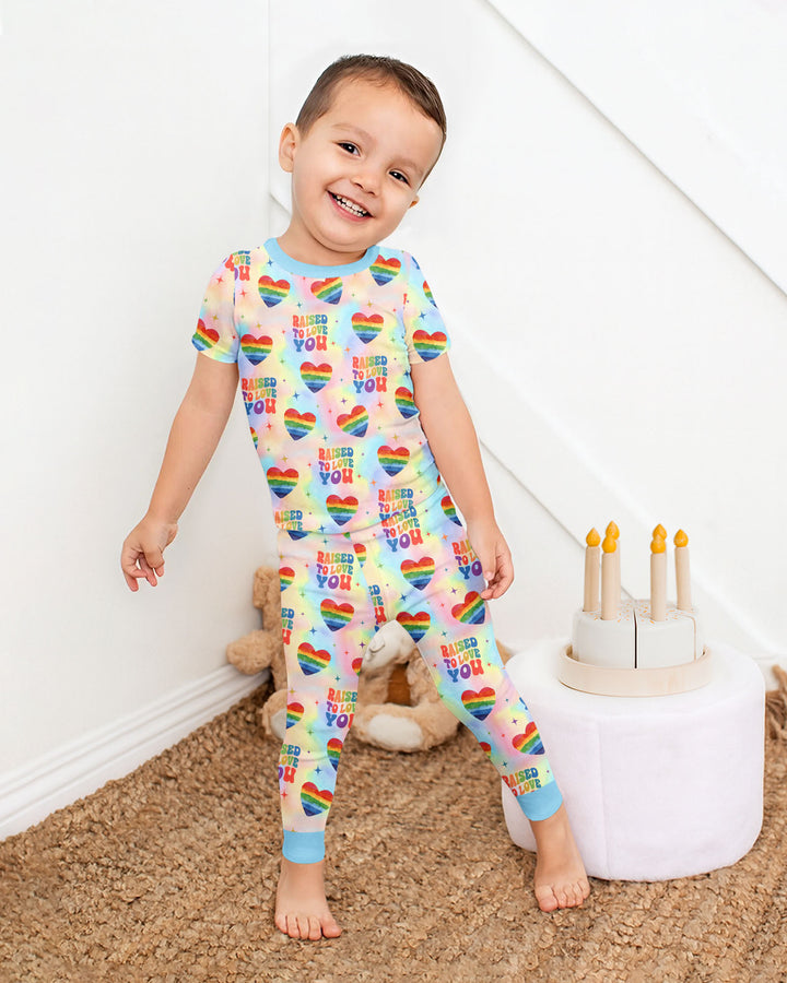 Raised To Love You Bamboo Two Piece Short Sleeve Pajama Set