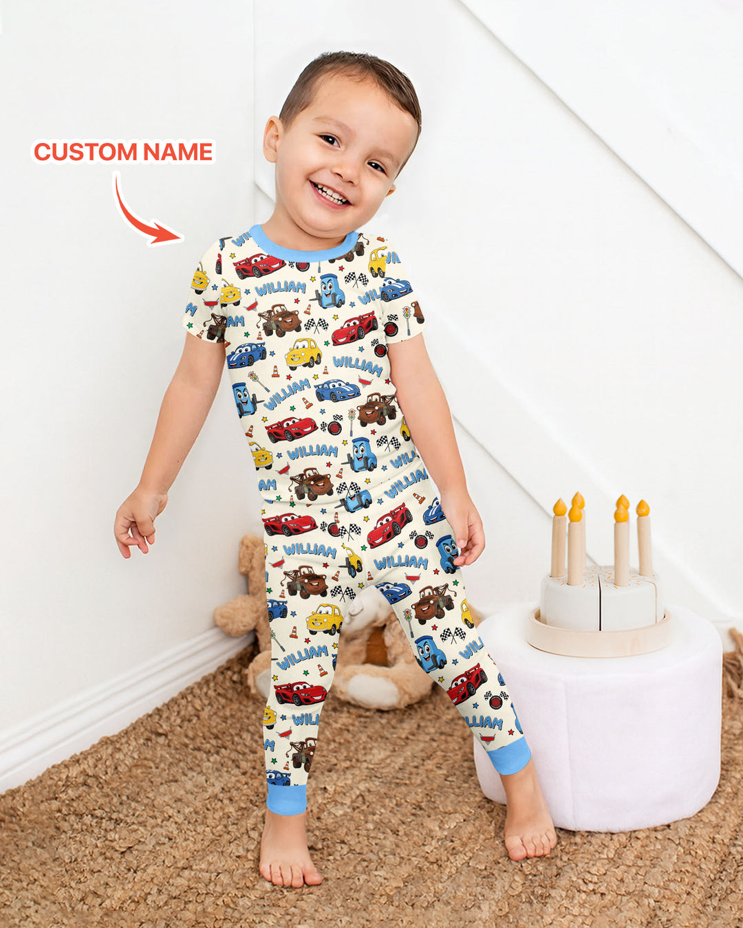 Car Movie Bamboo Two Piece Short Sleeve Pajama Set