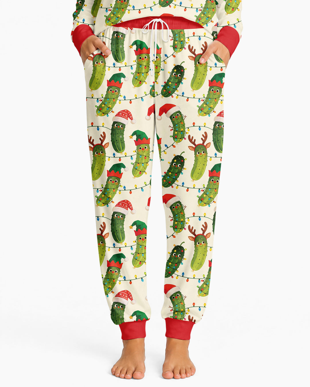 Cheerful Christmas Pickle Bamboo Women Pajama Set