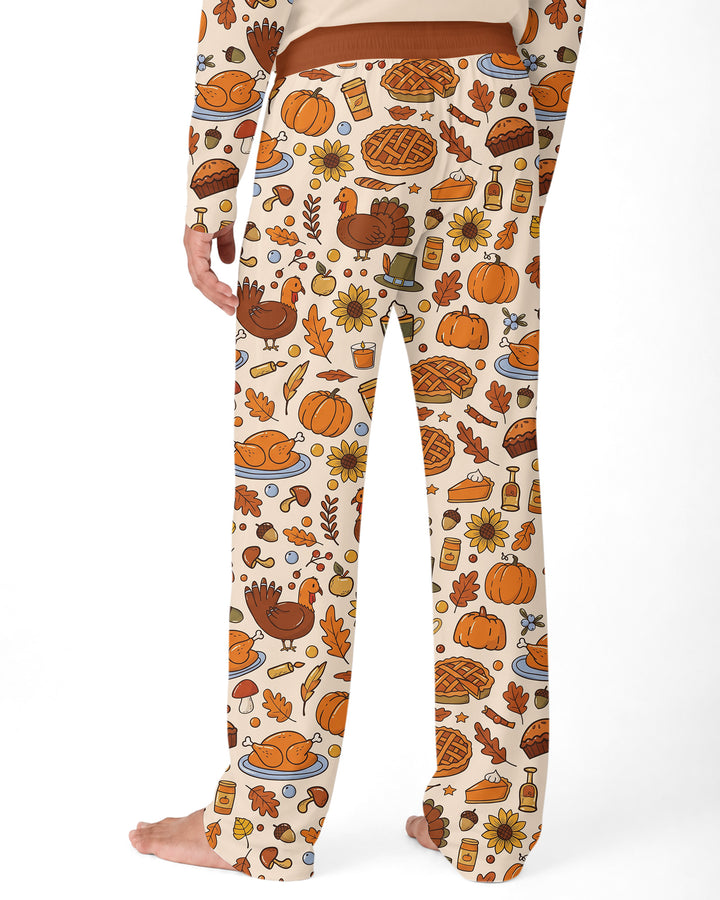 Funny Turkey on Thanksgiving Bamboo Men's Pajama Set