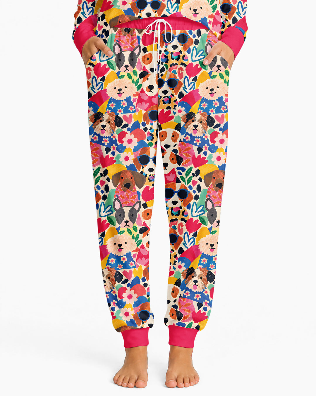 Dog Pattern Thick Bamboo Women Pajama Set