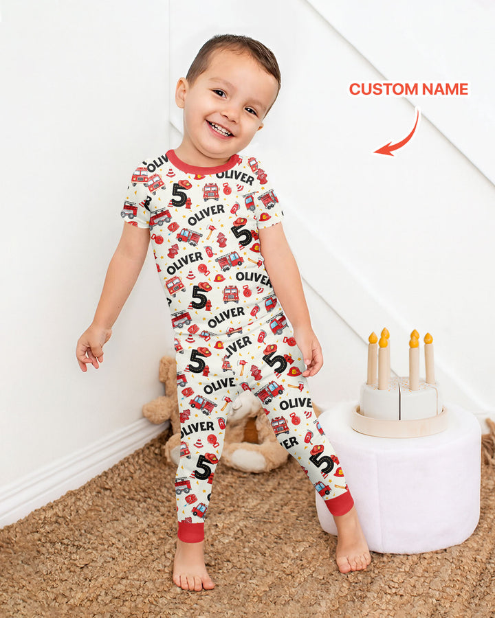 Conjunto de pijama de dos piezas de bambú de manga corta, plantilla personalizada