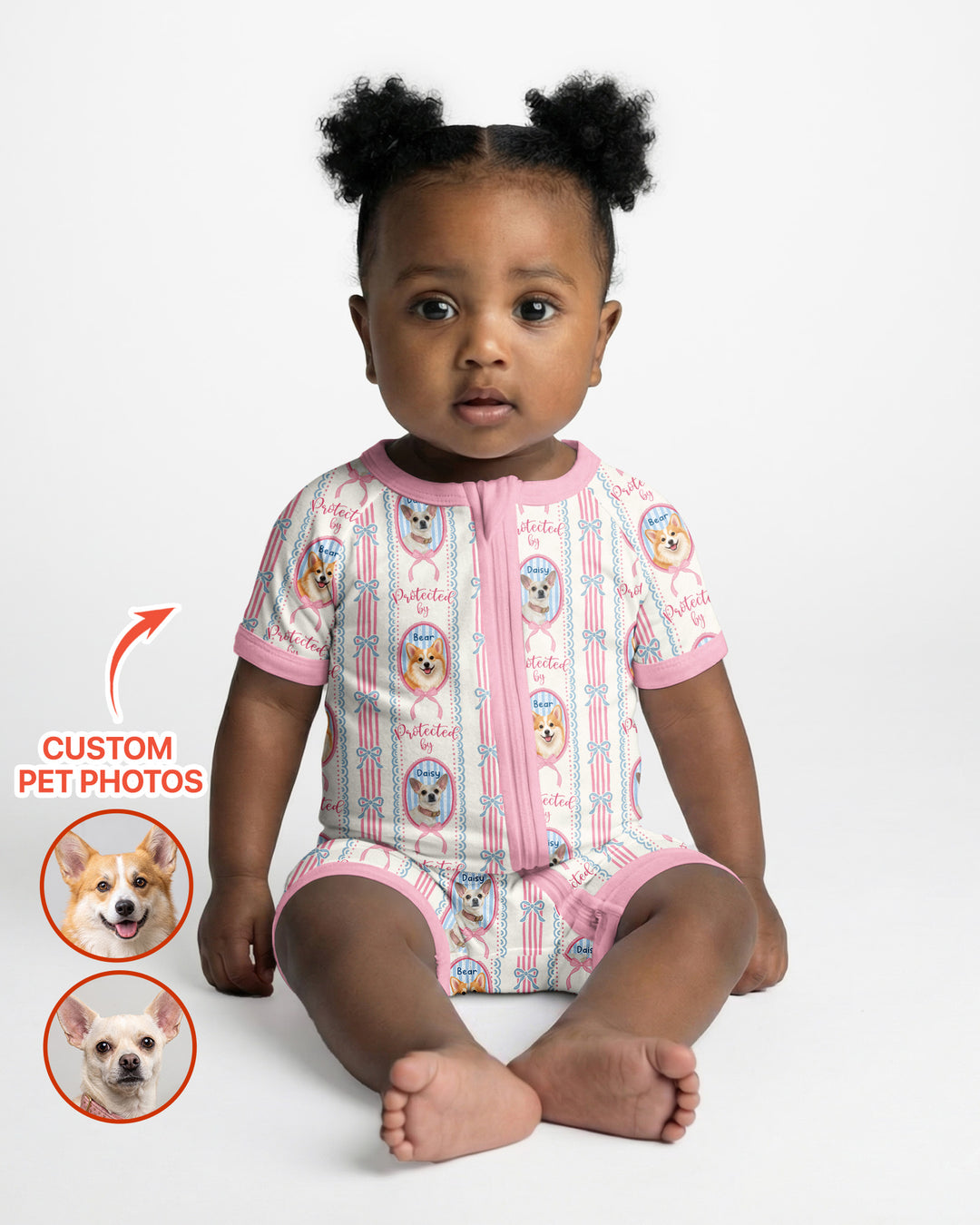 Custom Coquette Pet Photo Little Protector Bamboo Shorty Zippy