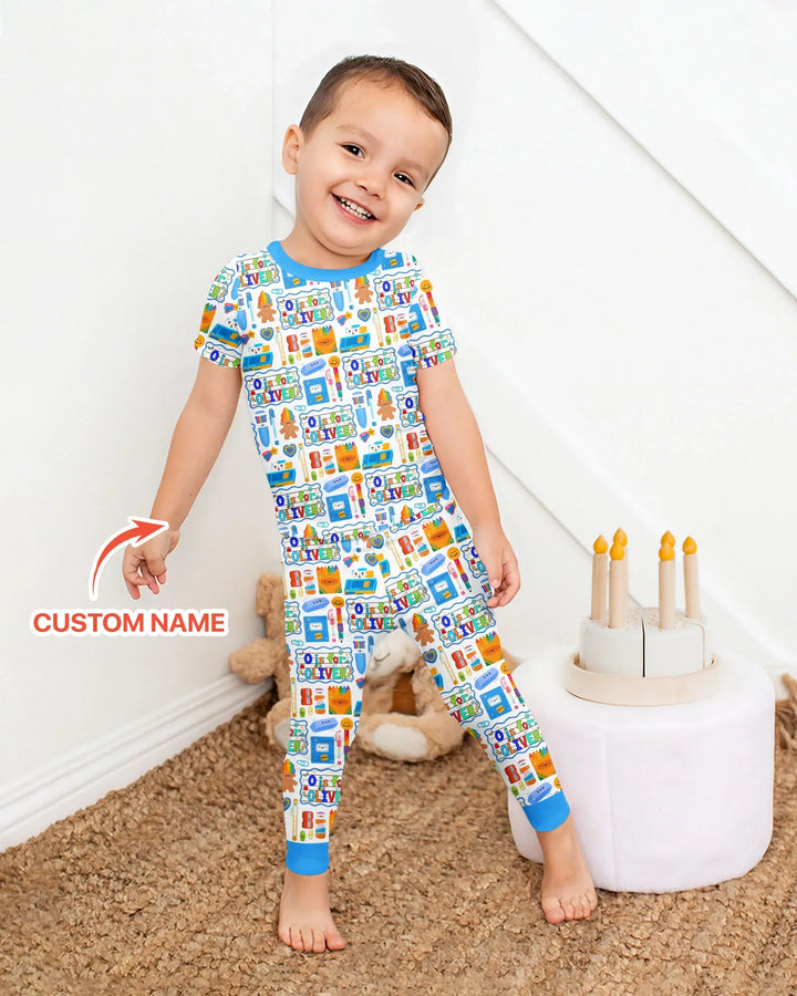 Custom Name Classroom Cuties Bamboo Two Piece Short Sleeve Pajama Set