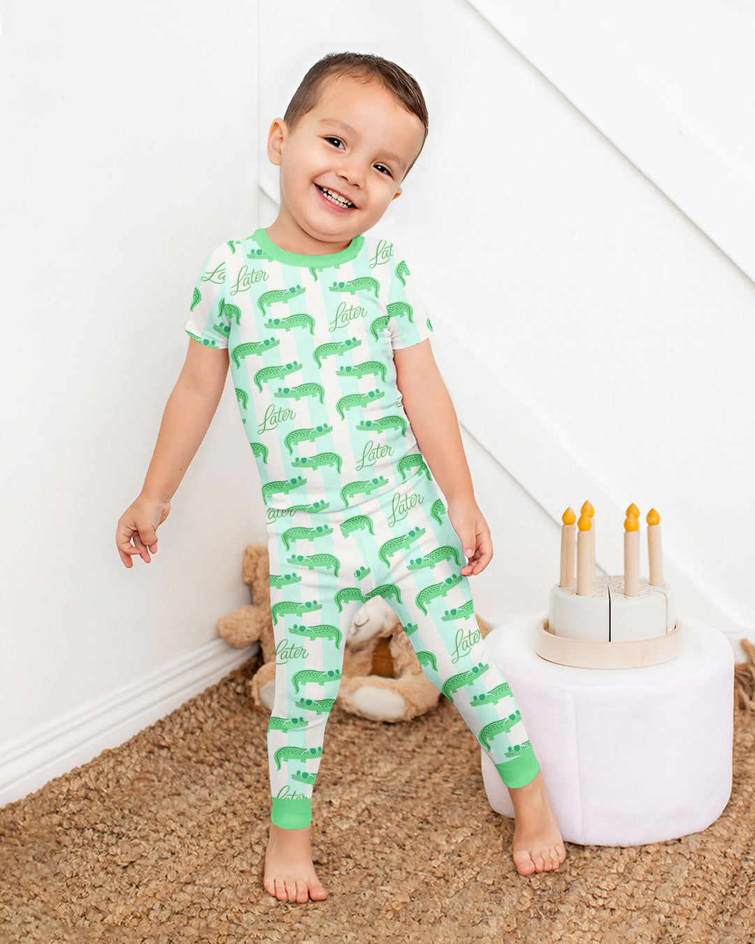 Later Gator Bamboo Two Piece Short Sleeve Pajama Set