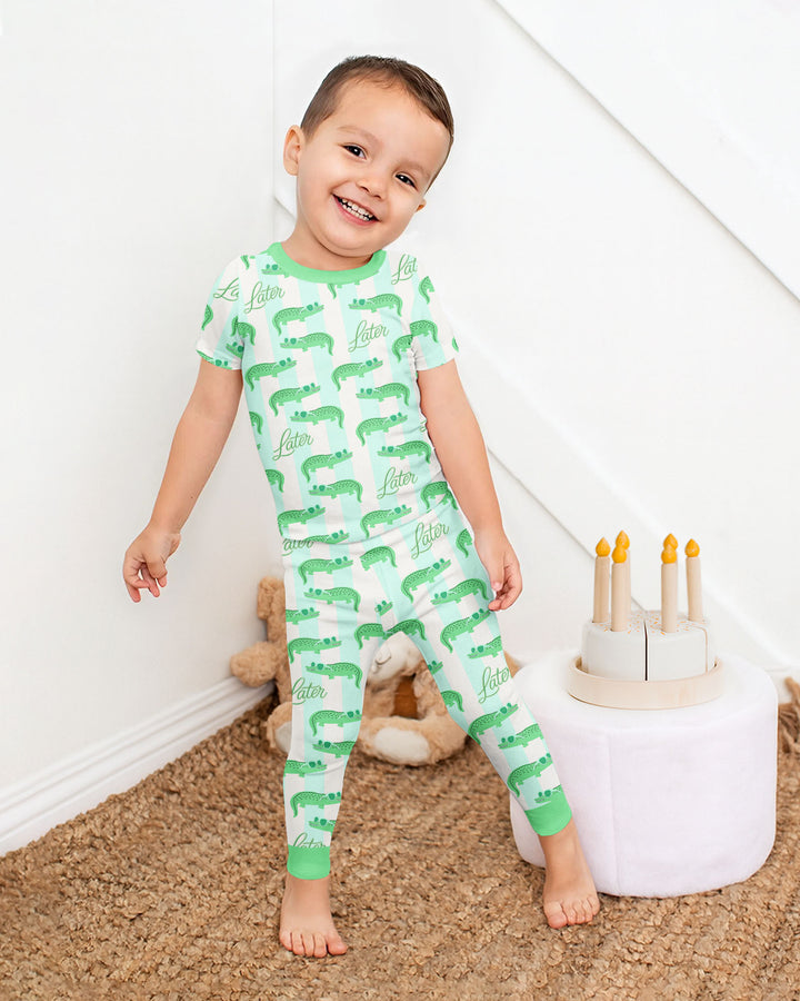 Later Gator Bamboo Two Piece Short Sleeve Pajama Set