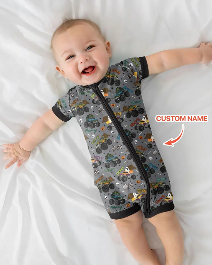 Plantilla PERSONALIZADA de Bambú Pijama Corto con Cremallera
