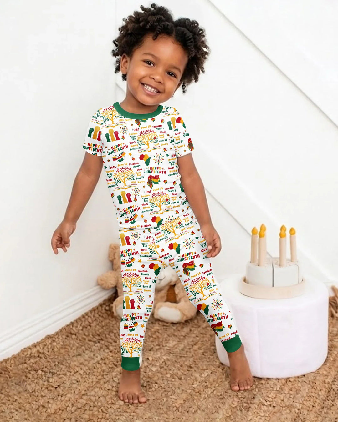 Happy Juneteenth Bamboo Two Piece Short Sleeve Pajama Set