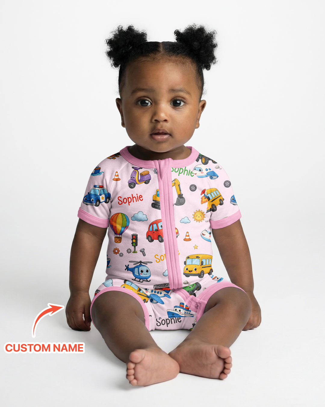 Plantilla PERSONALIZADA de Bambú Pijama Corto con Cremallera