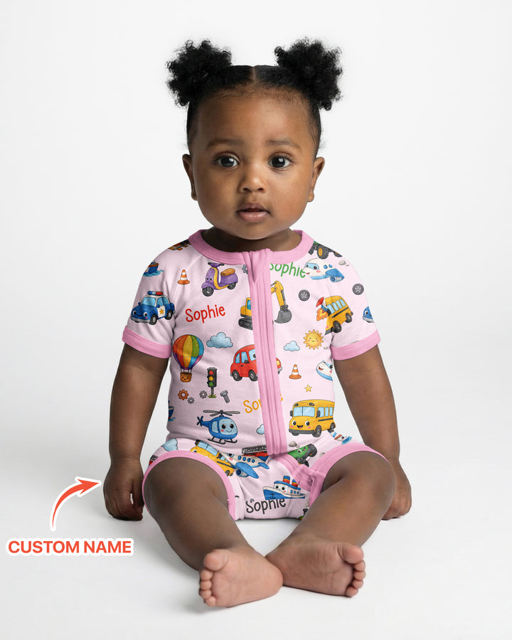 Plantilla PERSONALIZADA de Bambú Pijama Corto con Cremallera
