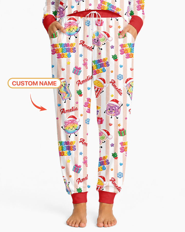 Custom Name The Year of Squishies 2026 Bamboo Women Pajama Set