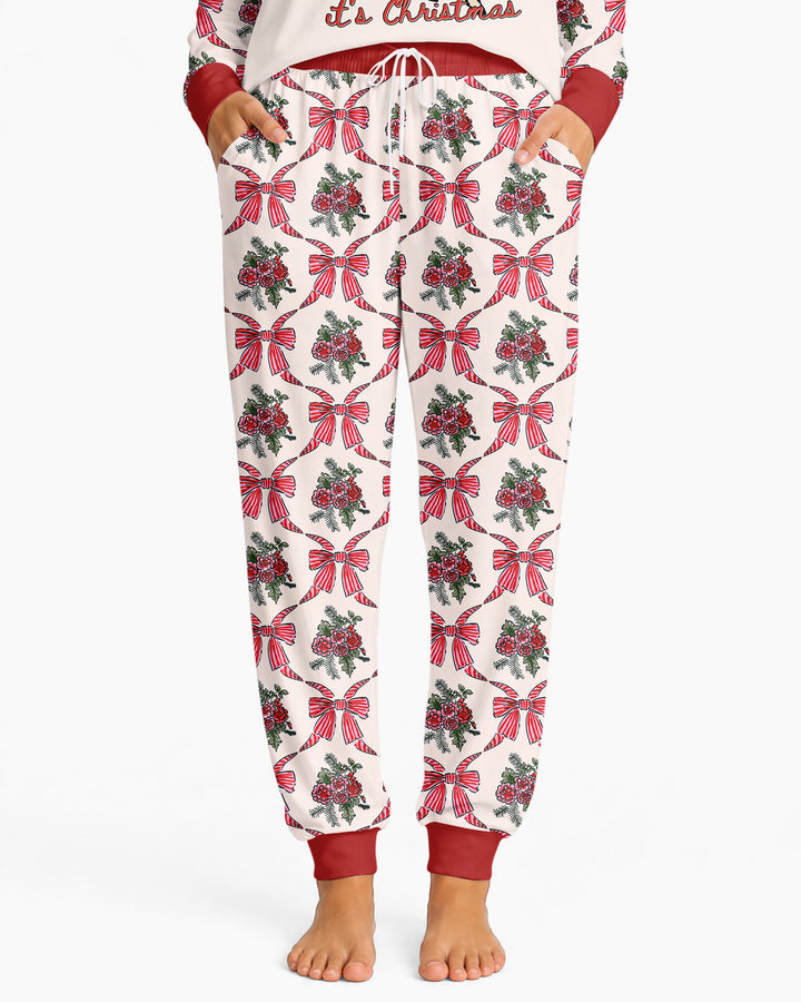 Vintage Oh Deer Christmas Bamboo Women Pajama Set