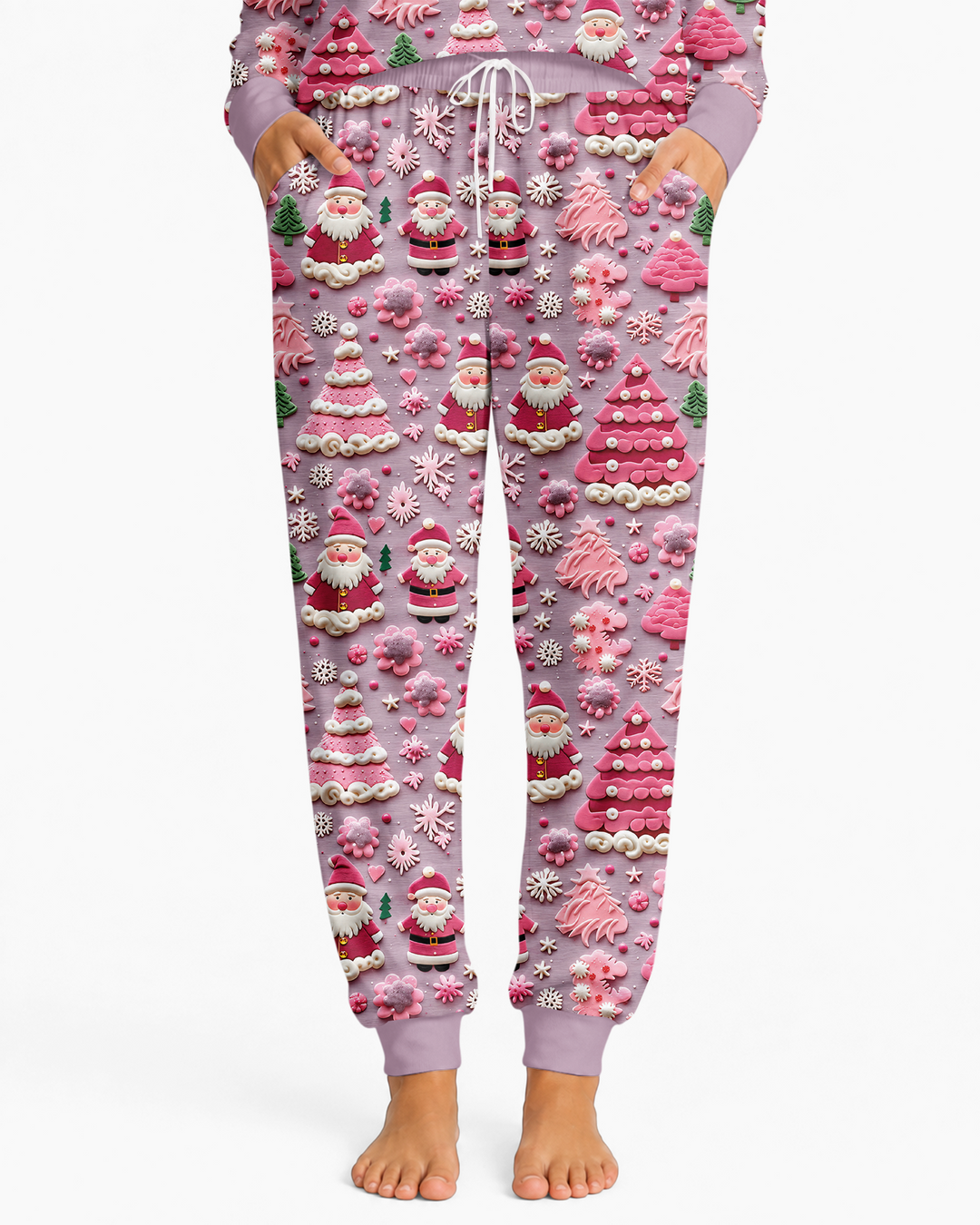 Pink Snowmen Bamboo Women Pajama Set