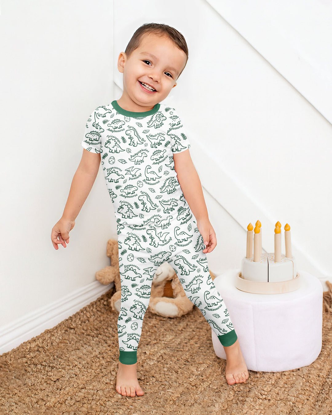 Conjunto de pijama de dos piezas de manga corta de bambú