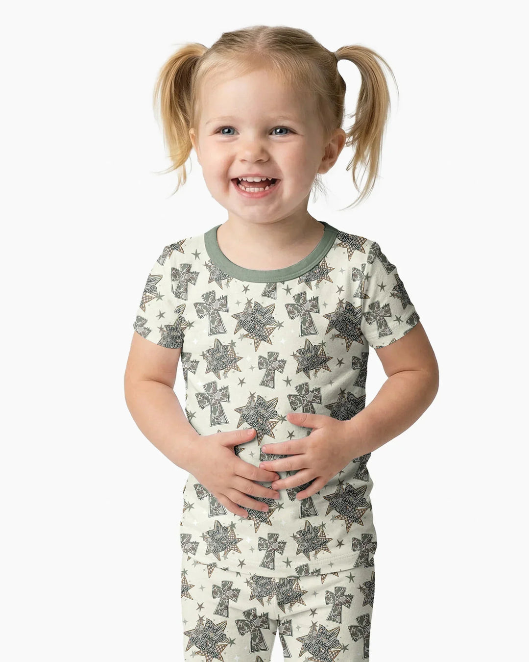 Conjunto de pijama de dos piezas de manga corta de bambú