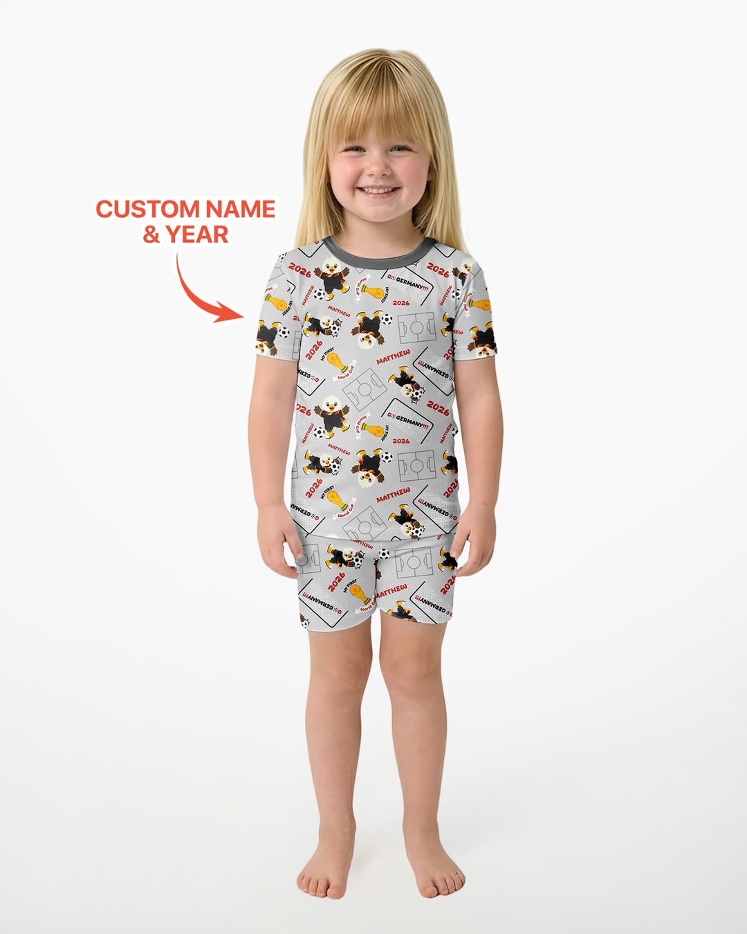 Pijama de bambú de dos piezas de manga corta con pantalón corto, plantilla personalizada