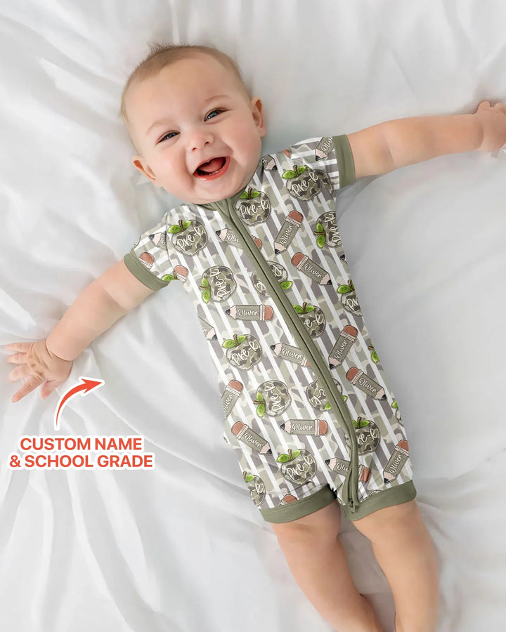 Custom Name Camo Apple Days Bamboo Shorty Zippy