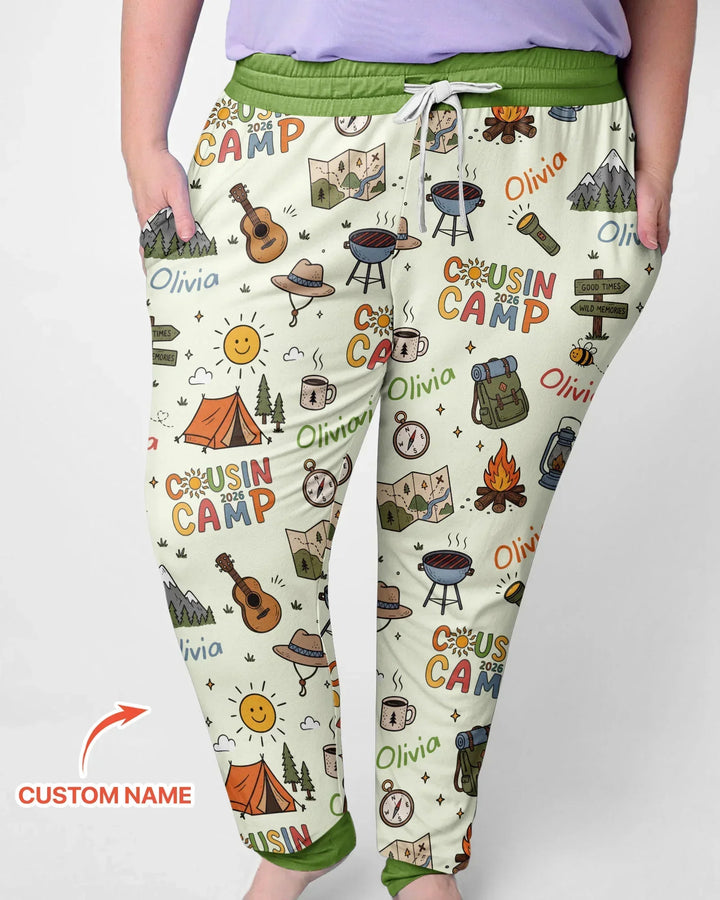Plantilla de conjunto de pijama de mujer de bambú