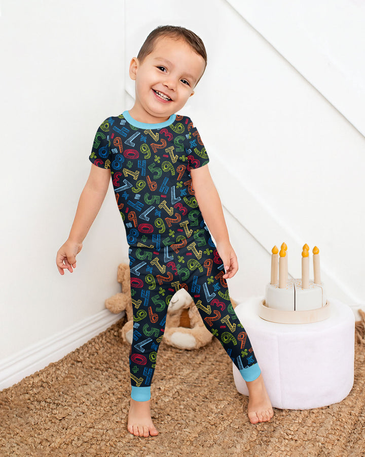 Math Doodles Bamboo Two Piece Short Sleeve Pajama Set