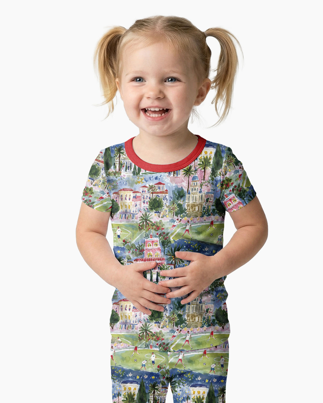 Zweiteiliges, kurzärmliges Pyjama-Set mit Marienkäfern