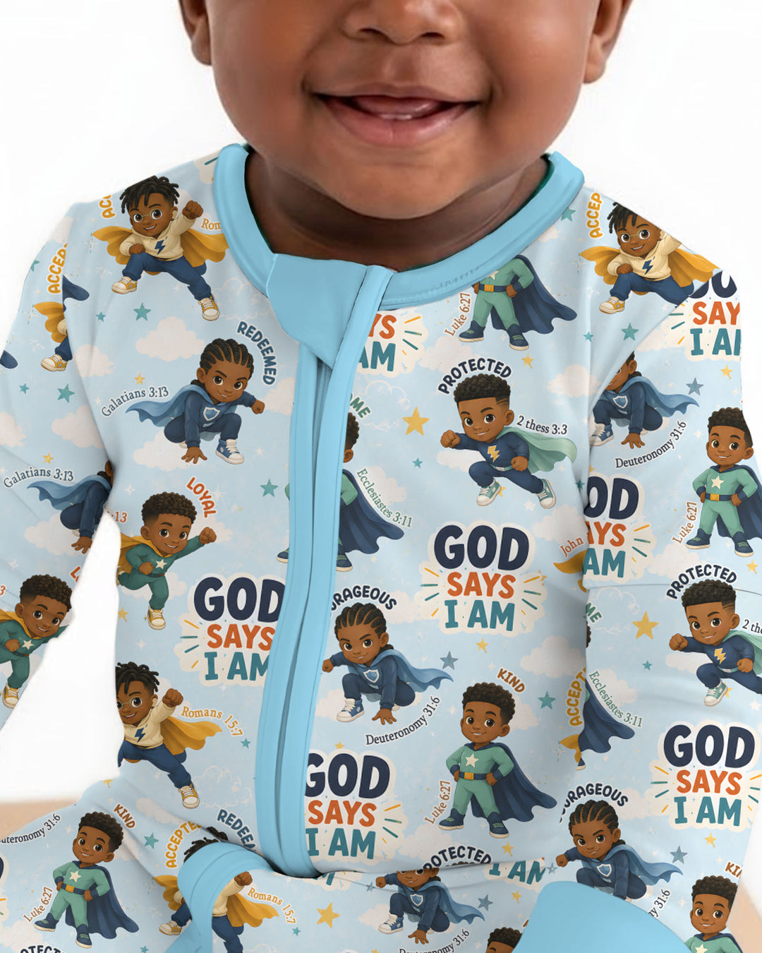 God Says I Am Black Superheroes Bamboo Convertible Zippy