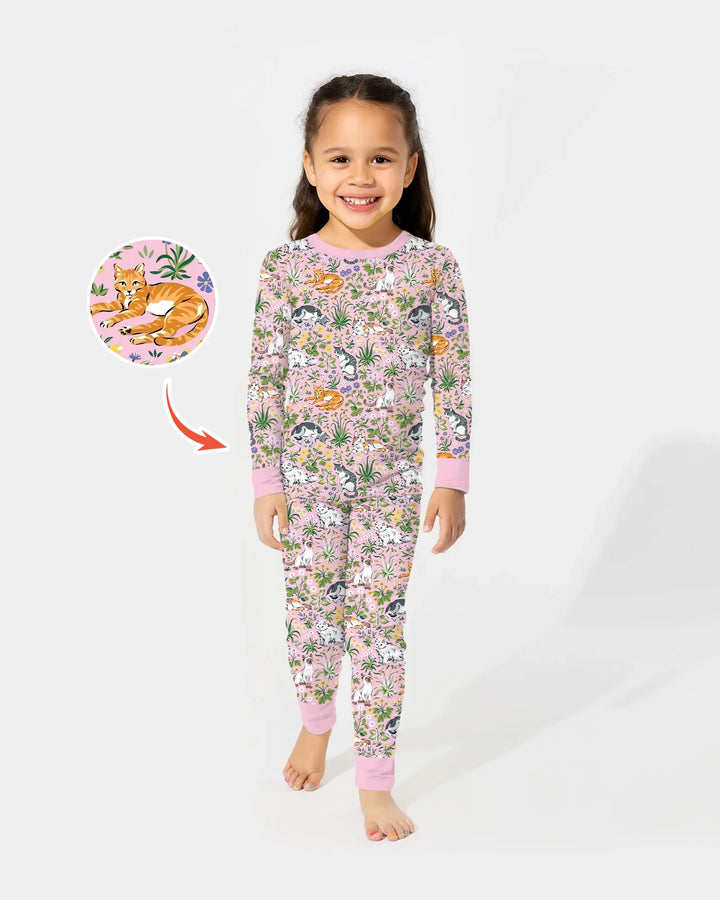 Zweiteiliges Langarm-Pyjama-Set mit Sommerfrüchten