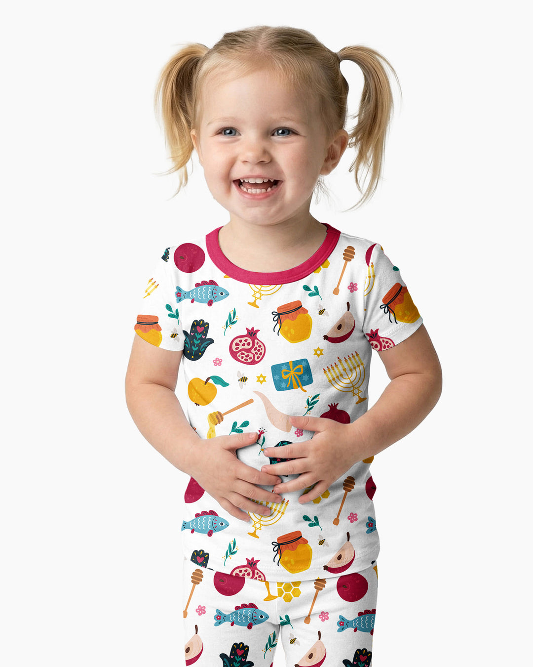 Shanah Tovah Party Bamboo Two Piece Short Sleeve Pajama Set