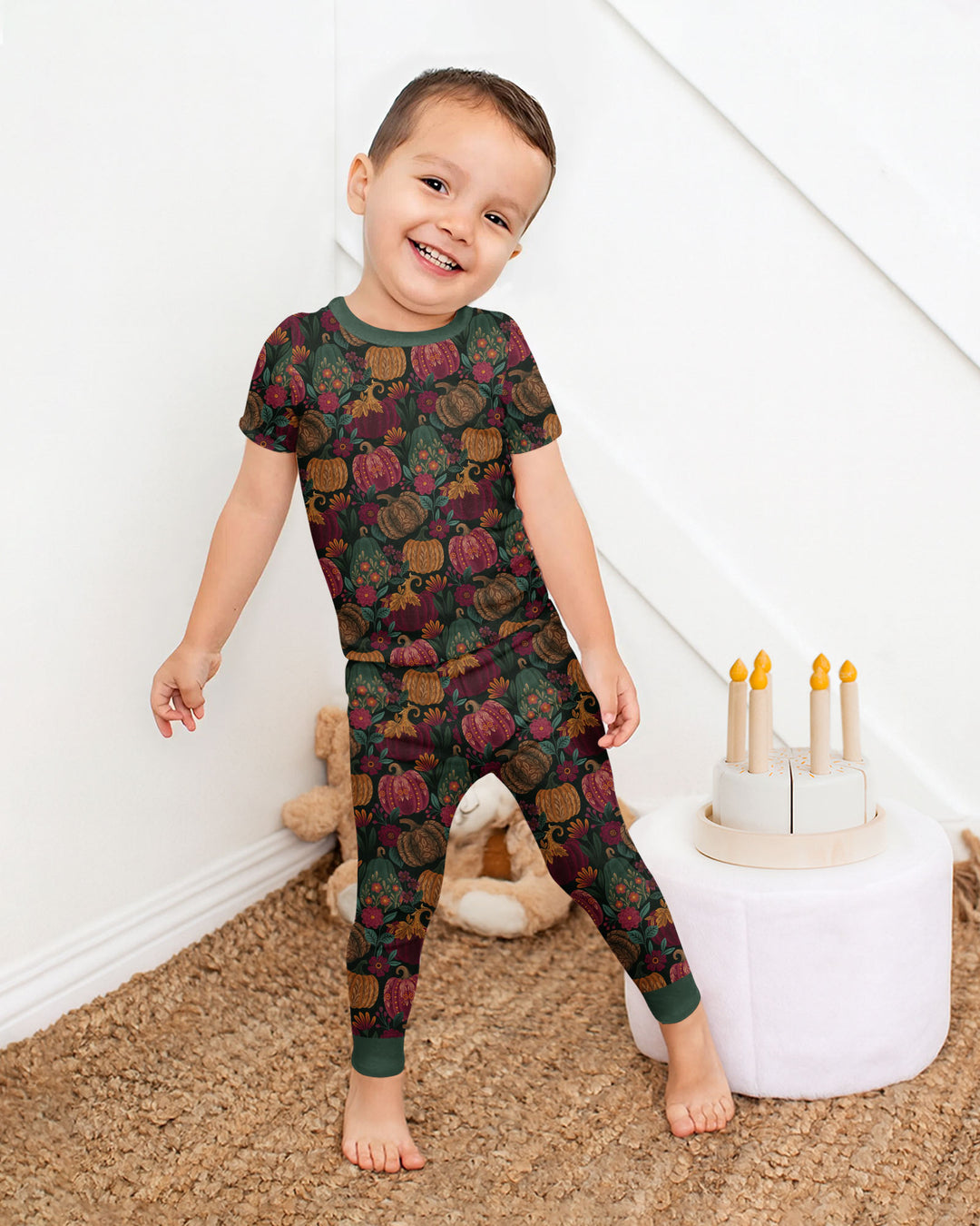 Velvet Pumpkins Bamboo Two Piece Short Sleeve Pajama Set