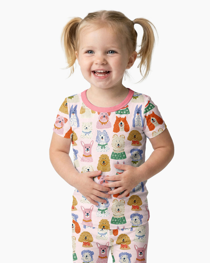 Puppy Portrait Bamboo Two Piece Short Sleeve Pajama Set