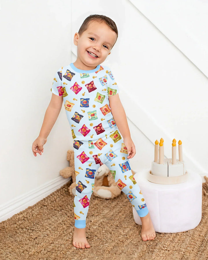 Potato Chips Bamboo Two Piece Short Sleeve Pajama Set