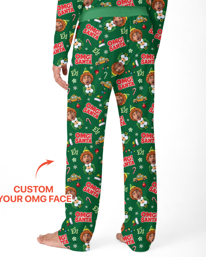 Custom Image OMG Santa Bamboo Men's Pajama Set