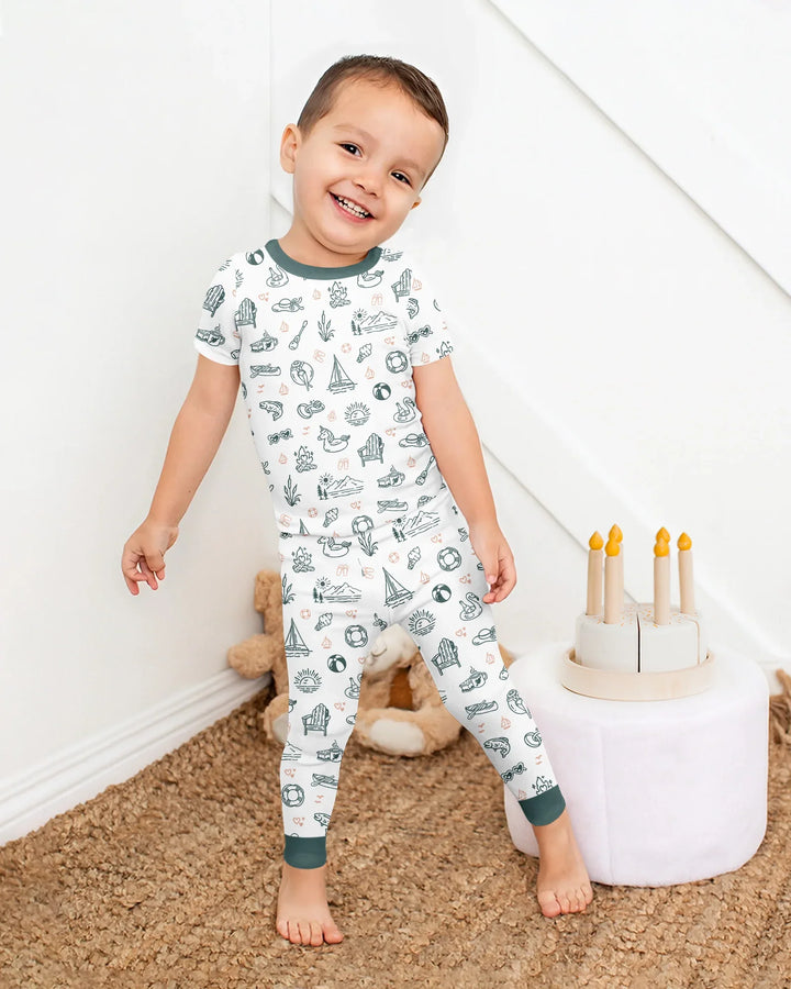 Lake Vibe Bamboo Two Piece Short Sleeve Pajama Set