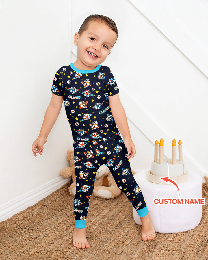 Zweiteiliges, kurzärmliges Pyjama-Set mit Marienkäfern