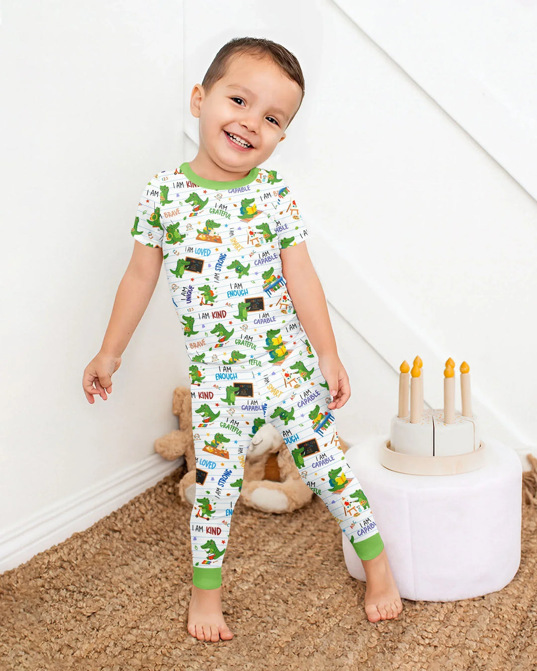Brave Gator Days Bamboo Two Piece Short Sleeve Pajama Set