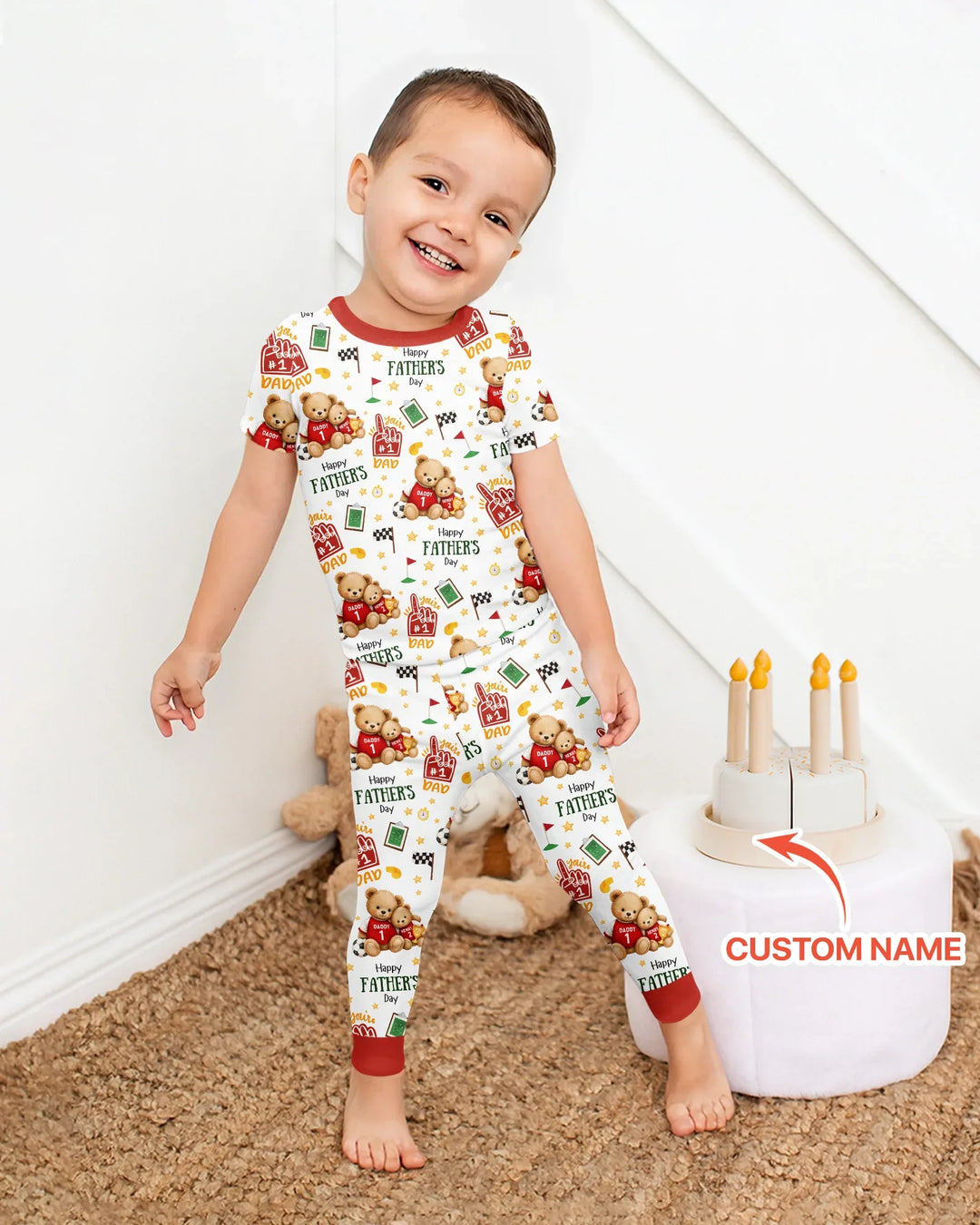 You're #1 Dad Daddy & Me Matching Bamboo Two Piece Short Sleeve Pajama Set