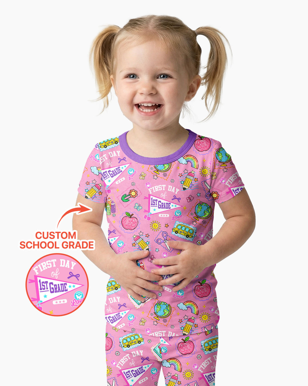 Zweiteiliges, kurzärmliges Pyjama-Set mit Marienkäfern