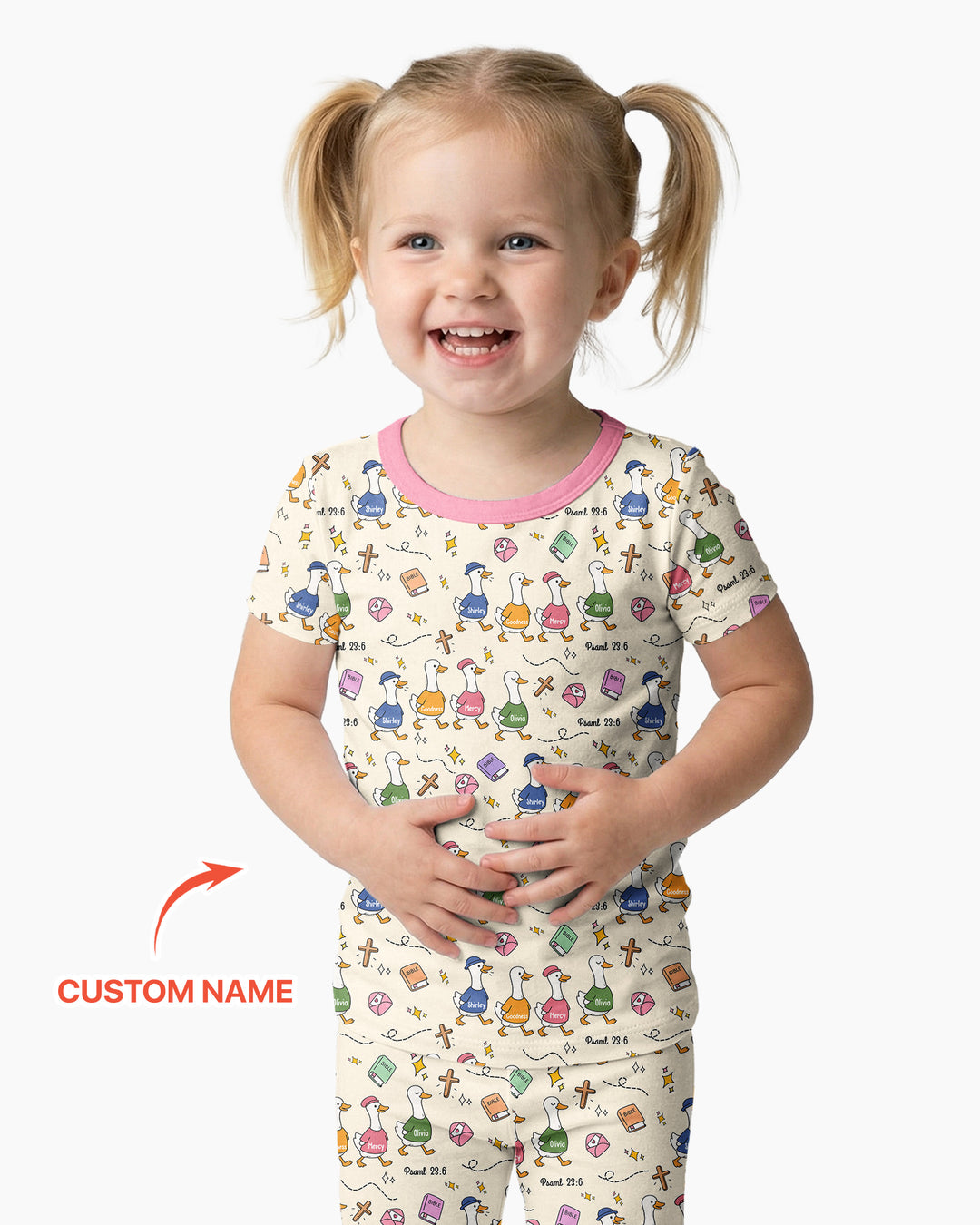 Psalm 23:6 Matching Family Bamboo Two Piece Short Sleeve Pajama Set