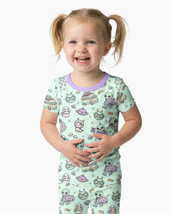 Little Alien Explorer Bamboo Two Piece Short Sleeve Pajama Set