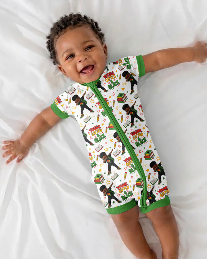 Black Boy Young Gifted & Black Bamboo Shorty Zippy