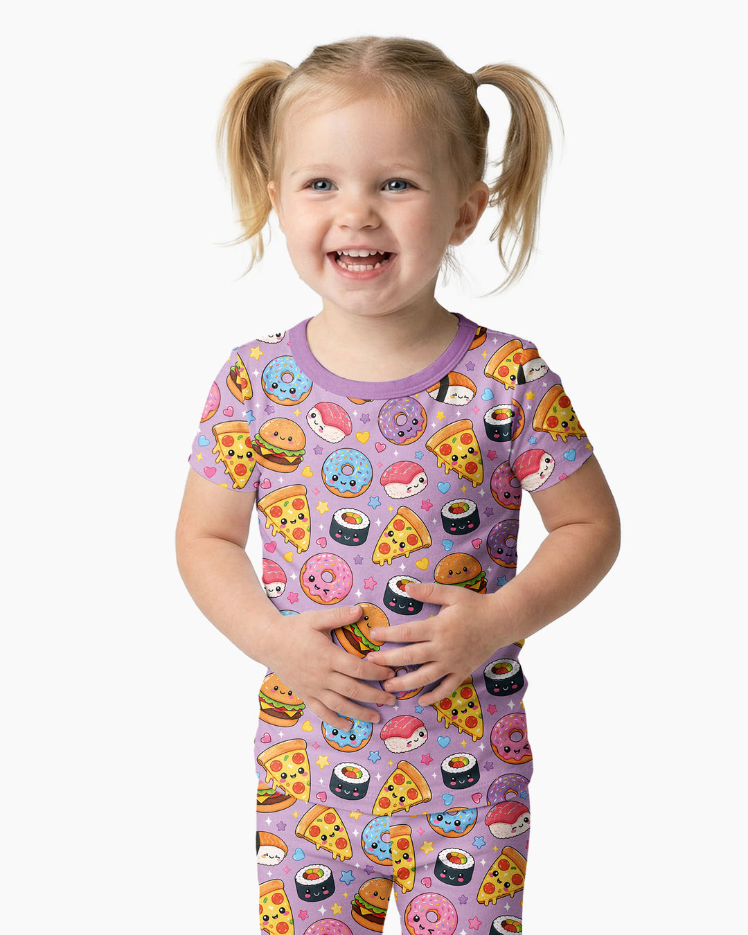 Conjunto de pijama de dos piezas de manga corta de bambú