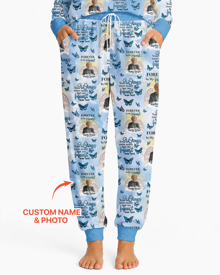 Custom Photo Forever In My Heart Family Matching Bamboo Women Pajama Set