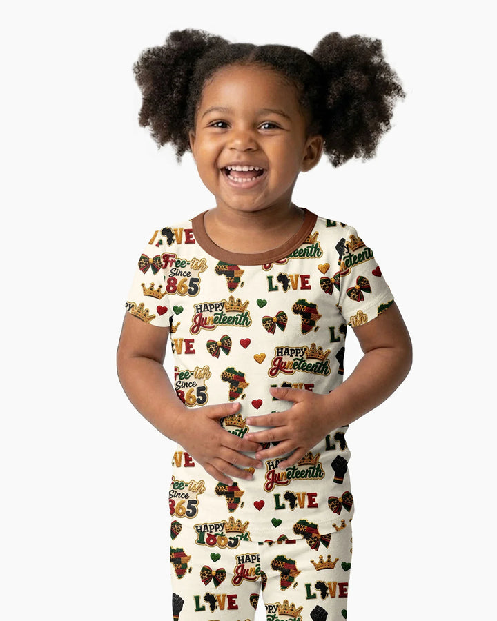 Conjunto de pijama de dos piezas de manga corta de bambú
