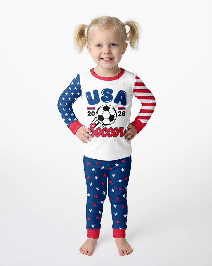 USA Soccer Cup Bamboo Two Piece Long Sleeve Pajama Set