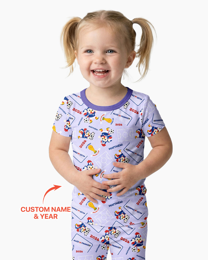 Conjunto de pijama de dos piezas de bambú de manga corta, plantilla personalizada
