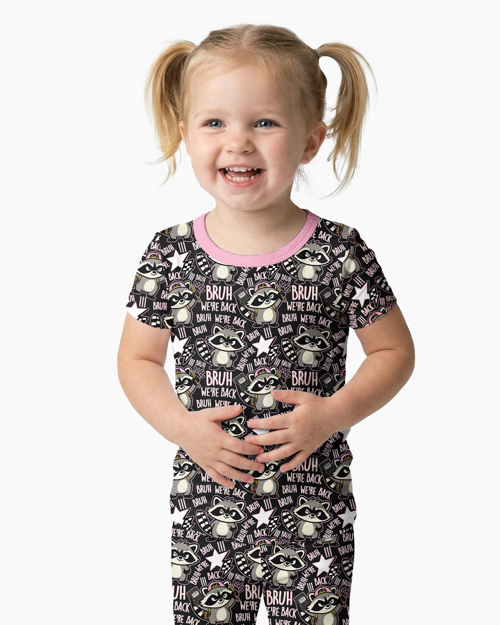 Conjunto de pijama de dos piezas de bambú con mangas cortas Hamsa Heart Guardians para la familia