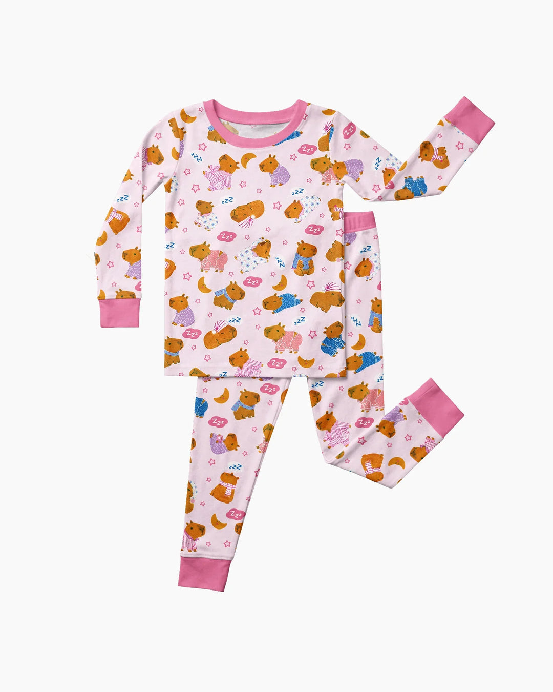 Capyjama Family Matching Bamboo Two Piece Long Sleeve Pajama Set