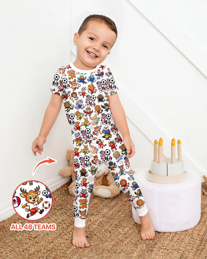 Conjunto de pijama de dos piezas de manga corta de bambú